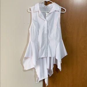 White Ruffles Tail Dress Shirt✨